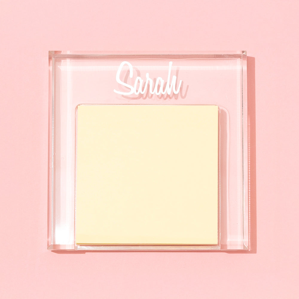 Monogrammed Memo Pad Holder in clear