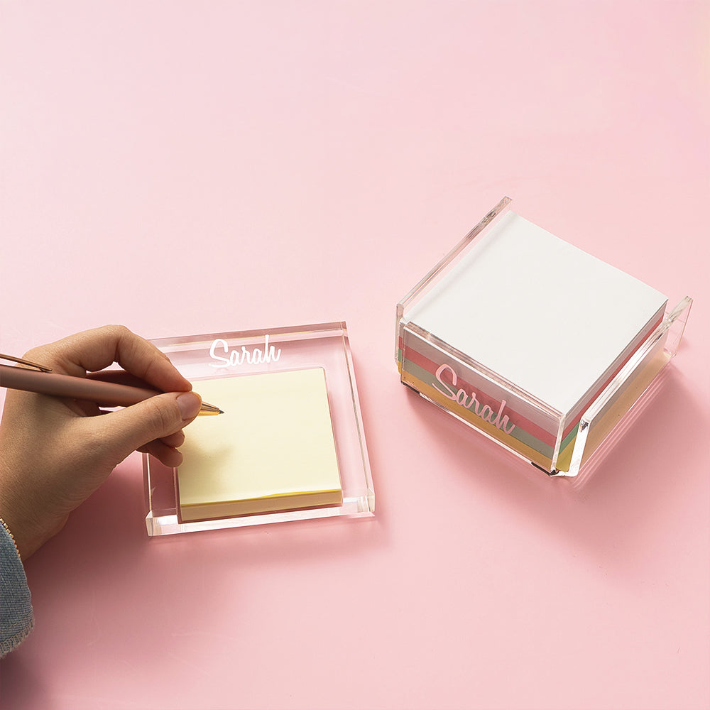 Personalized Memo Pad Holders Clear and Multi