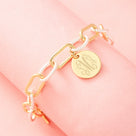 Monogrammed Mixed Metal Chainlink Bracelet | Silver & Gold