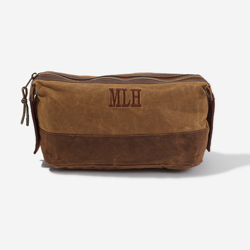 Personalized Waxed Canvas Dopp Kit - SP23