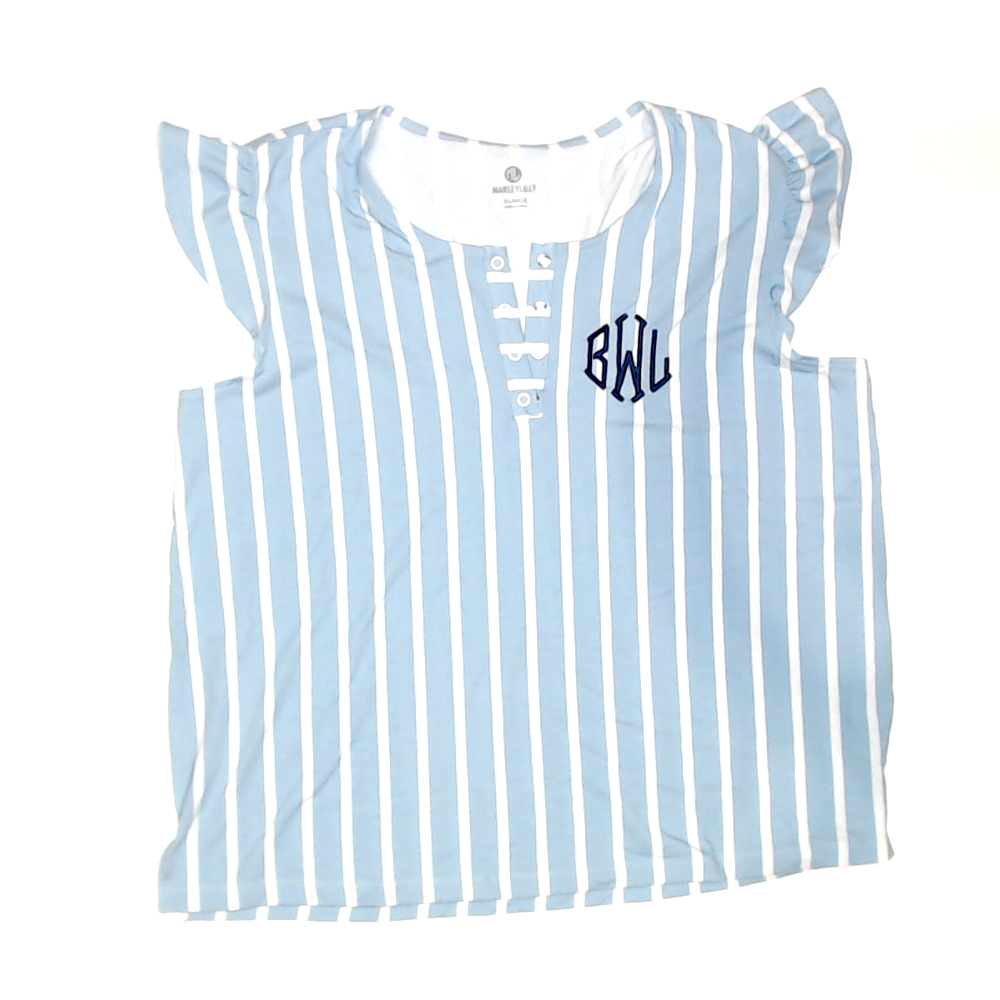 BLOOPER CLOTHING: Monogrammed Ruffle Top