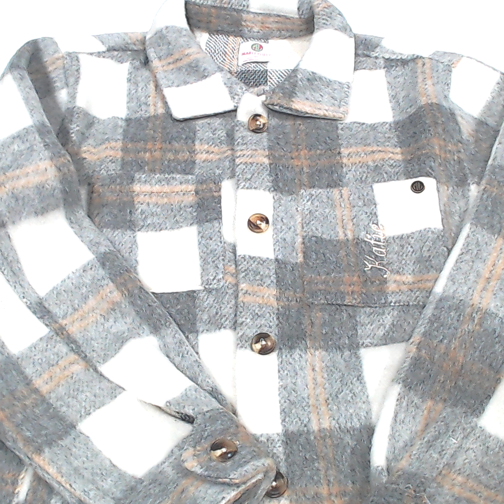 BLOOPER CLOTHING: Monogrammed Fuzzy Shacket