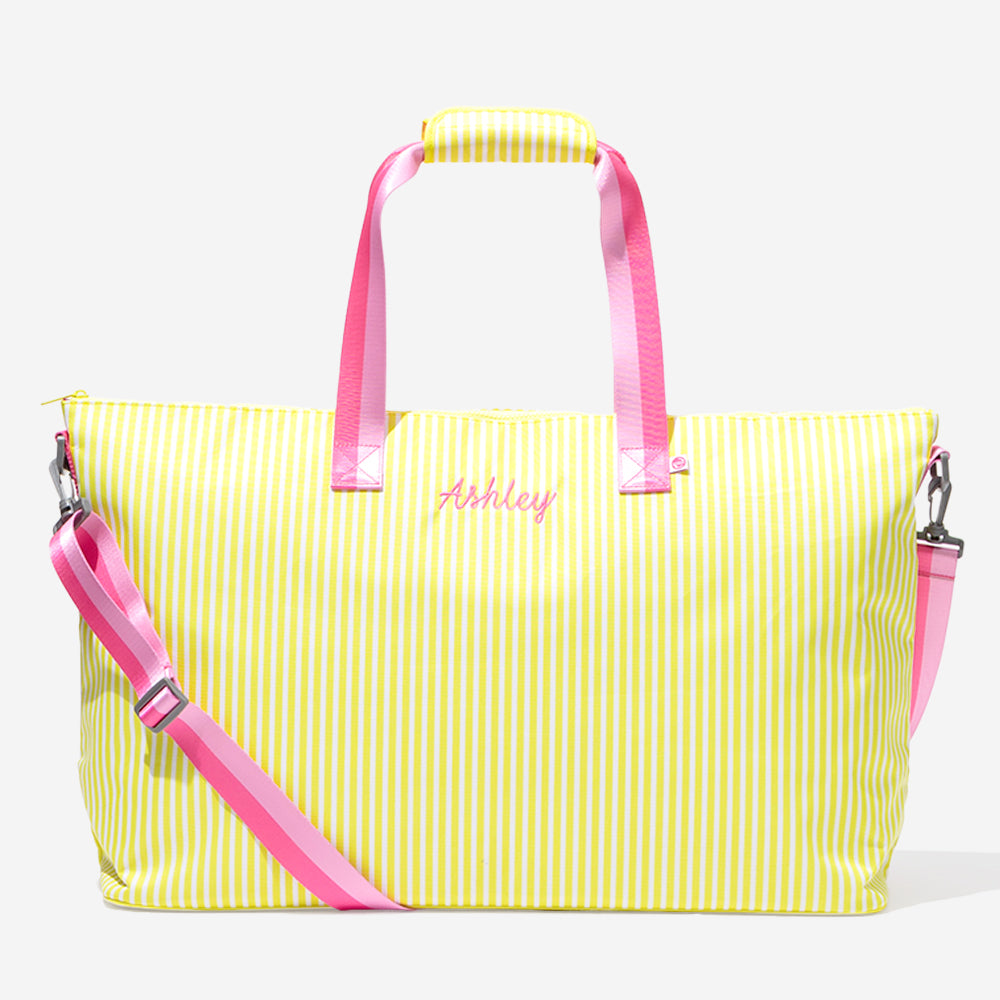 Monogrammed Weekend Bag in Sunshine Stripes