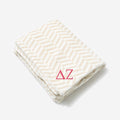Delta Zeta Plush Blanket | Neutral Herringbone