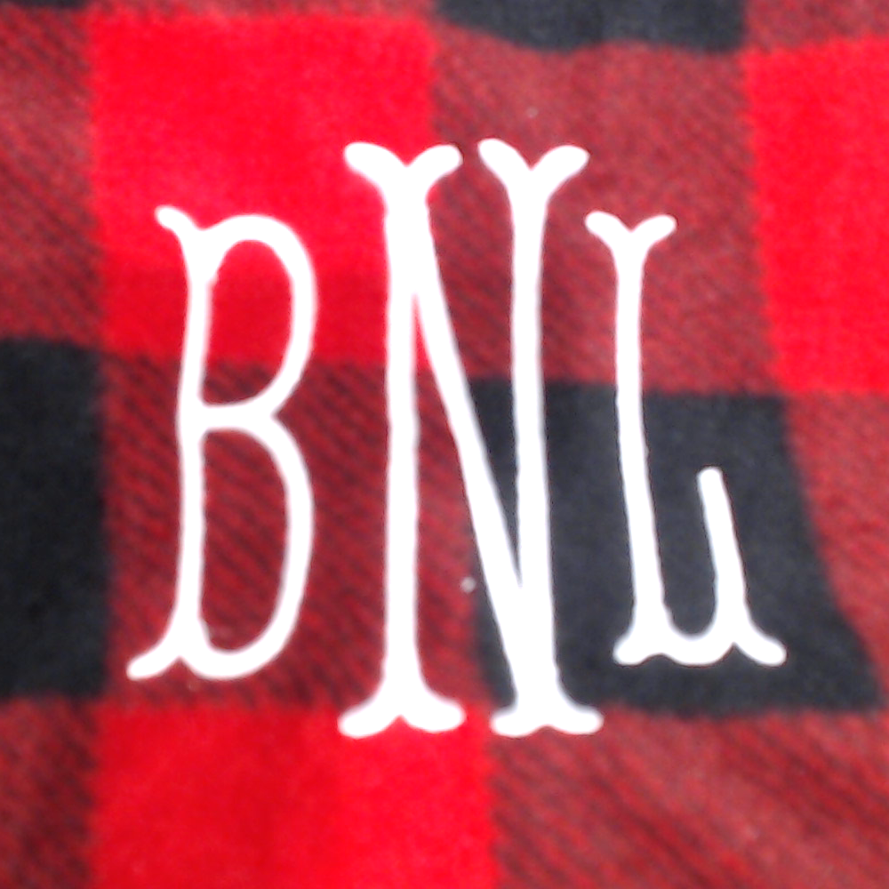 BLOOPER CLOTHING: Monogrammed Plaid Fleece Pullover