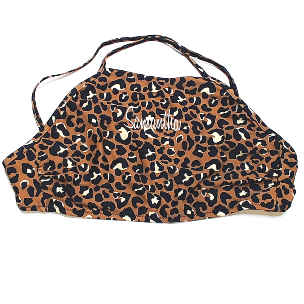 BLOOPER SWIM: Monogrammed High Neck Bikini Top