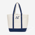 Delta Gamma Large Canvas Tote | Ivory and Navy