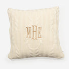 Monogrammed Cable Knit Pillow Sham | Ivory