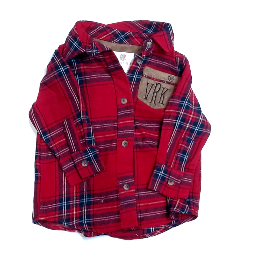 BLOOPER KIDS: Monogrammed Kids Plaid Layering Tunic