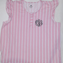 BLOOPER CLOTHING: Monogrammed Ruffle Pajama Top