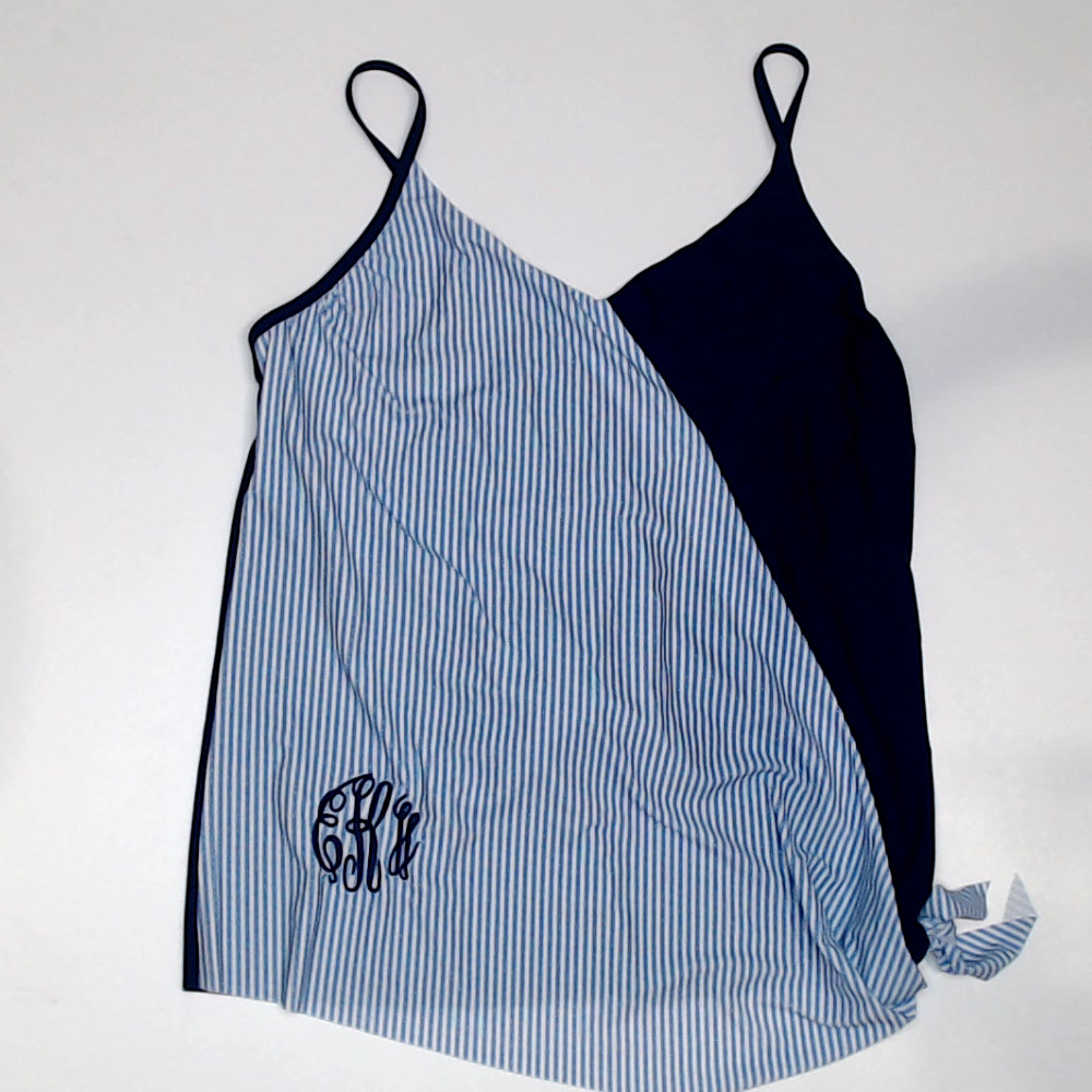 BLOOPER SWIM: Monogrammed Ruched Tankini