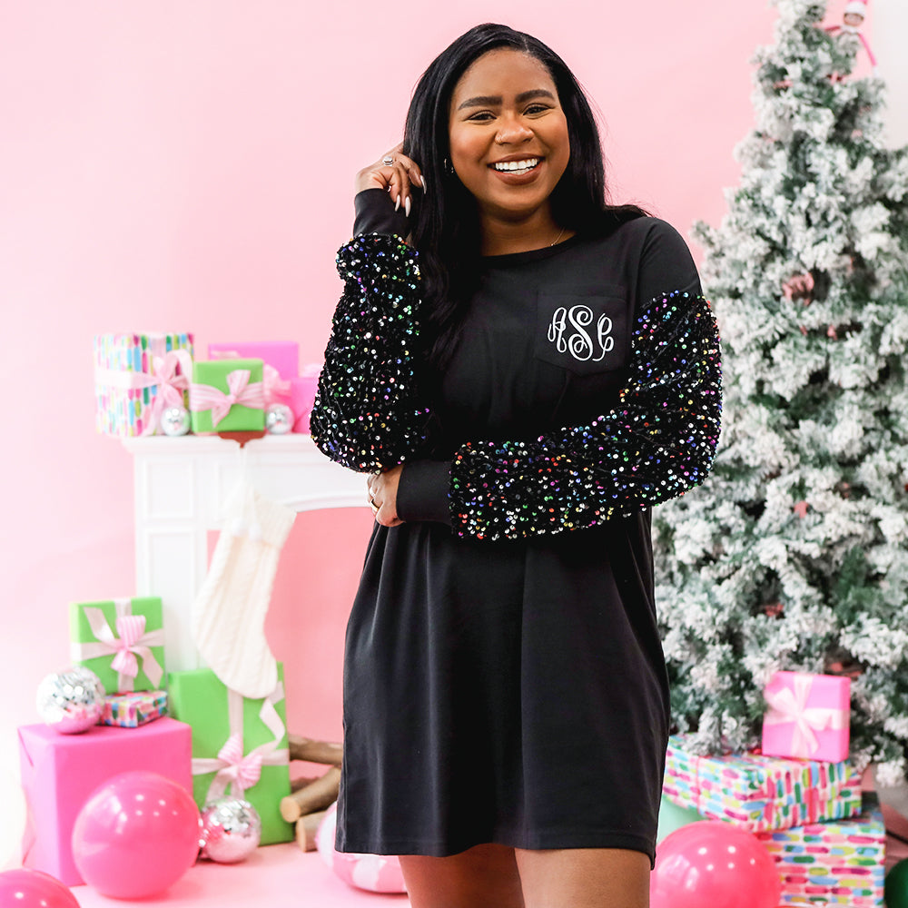 Monogrammed Sequin Dress