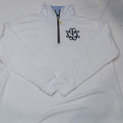 BLOOPER CLOTHING: Monogrammed Quarter Zip Sweatshirt