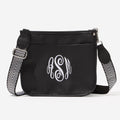 monogrammed saddlebag in black