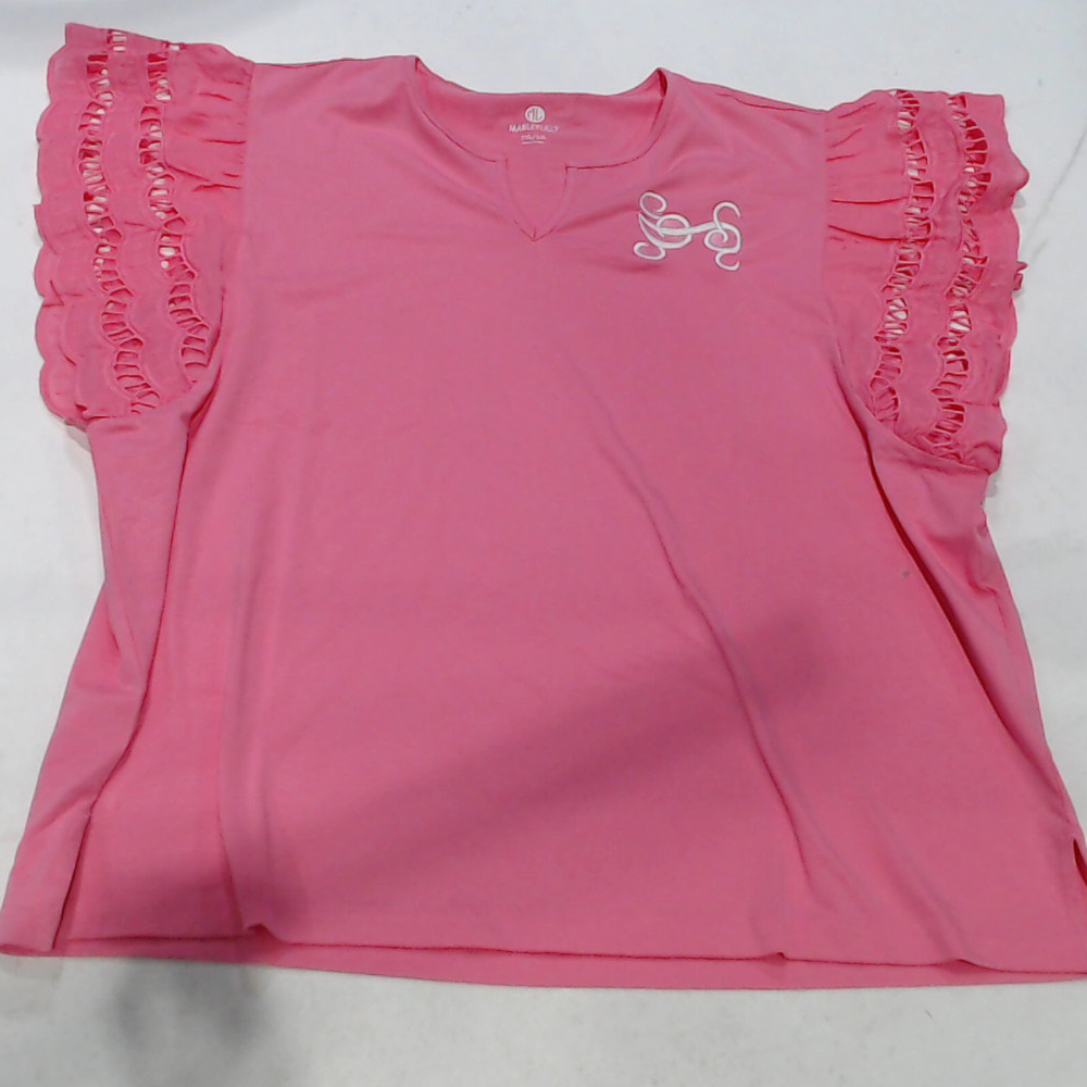 BLOOPER CLOTHING: Monogrammed Flutter Sleeve Top