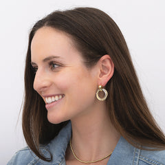 Round Mixed Metal Earrings on Anna