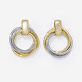 Round mixed metal earrings