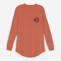 monogrammed pumpkin long sleeve pocket tee