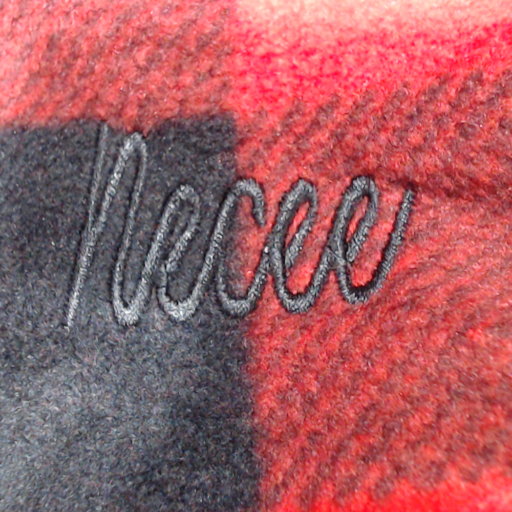 BLOOPER CLOTHING: Monogrammed Plaid Fleece Pullover