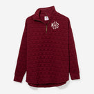 Monogrammed Quilted Quarter Zip Pullover | Crimson