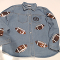 BLOOPER CLOTHING: Monogrammed Sequin Denim Shacket