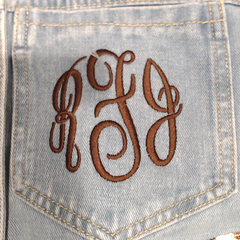 BLOOPER CLOTHING: Monogrammed Sequin Denim Shacket