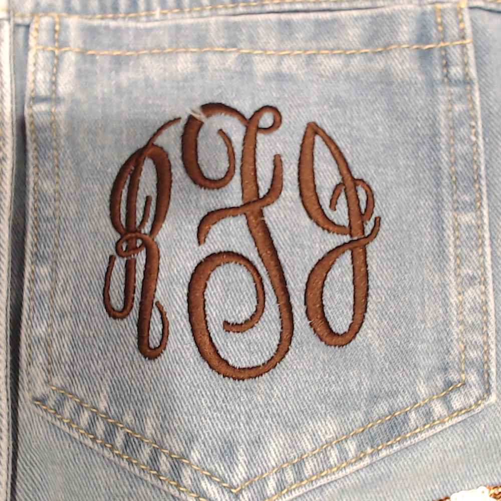 BLOOPER CLOTHING: Monogrammed Sequin Denim Shacket