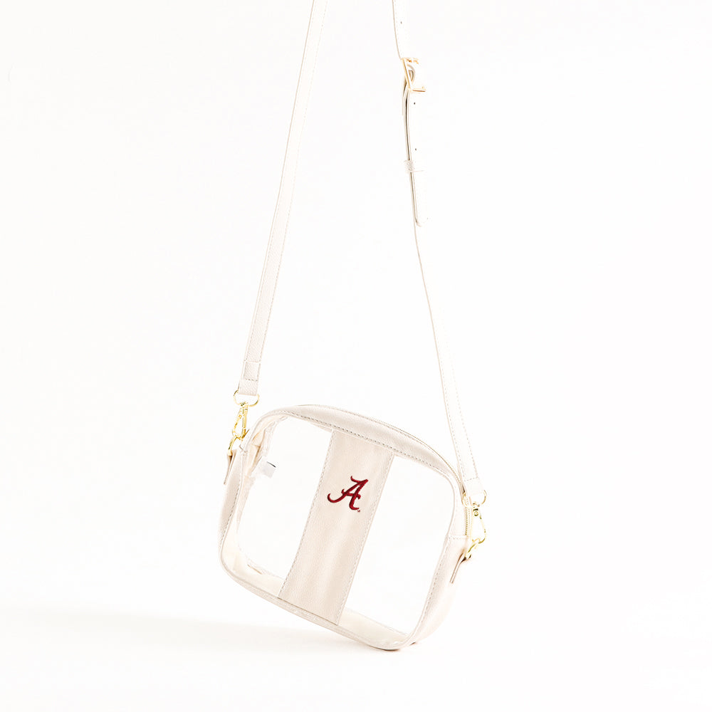 alabama clear stadium crossbody bag studio shot