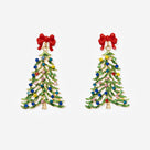 Beaded Christmas Tree Earrings | Green