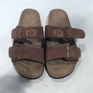 BLOOPER SHOES: Monogrammed Double Strap Sandals