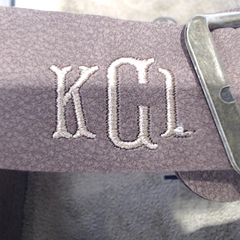 BLOOPER SHOES: Monogrammed Double Strap Sandals
