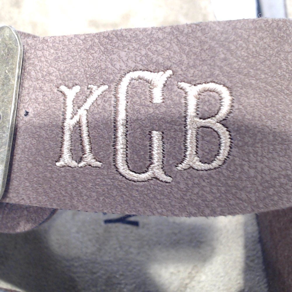 BLOOPER SHOES: Monogrammed Double Strap Sandals