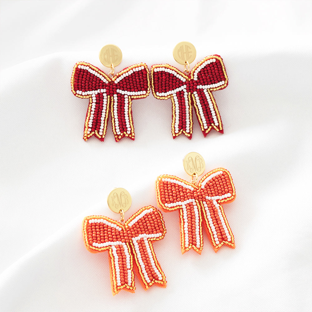 duo gameday bow earrings