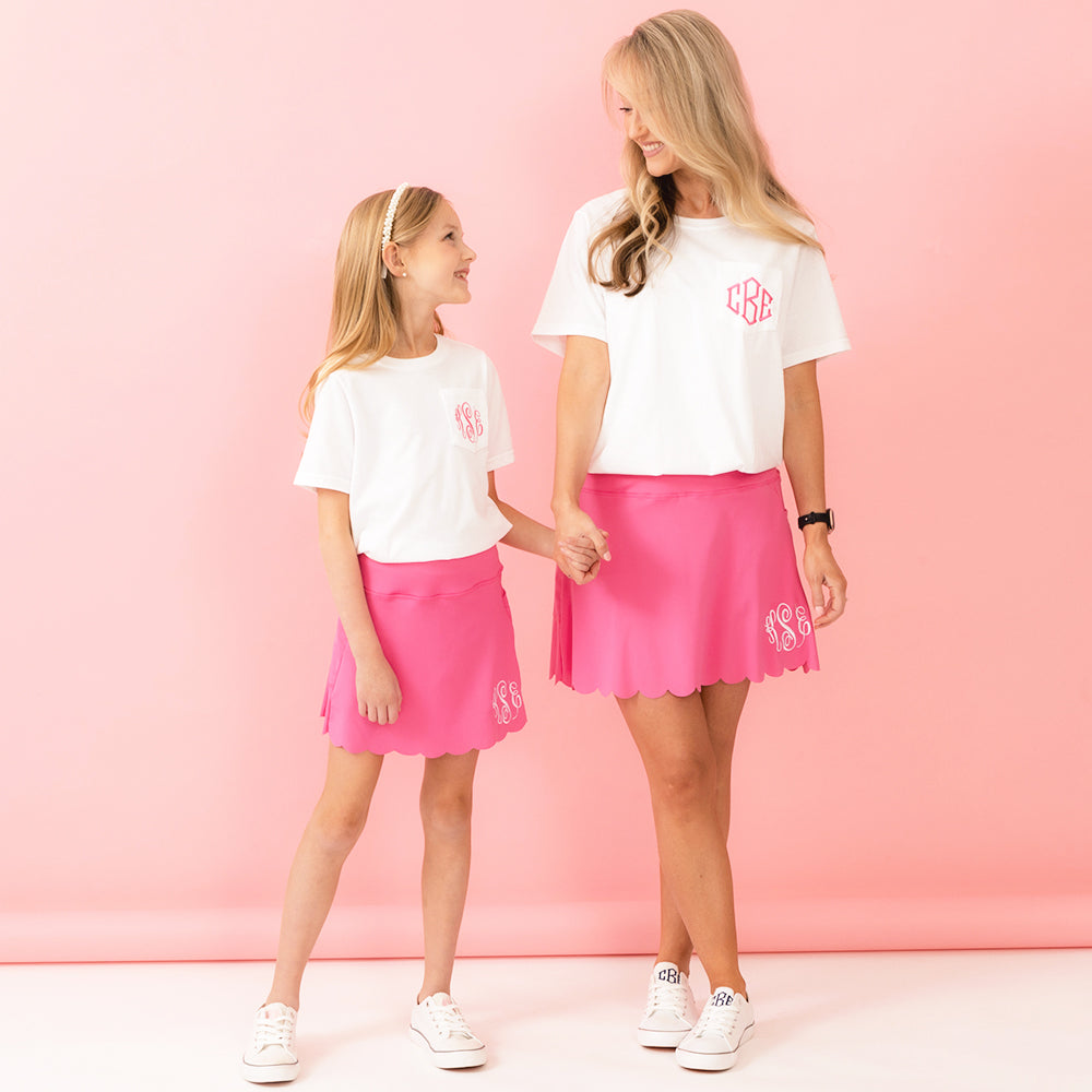 white short sleeve shirt mom and me