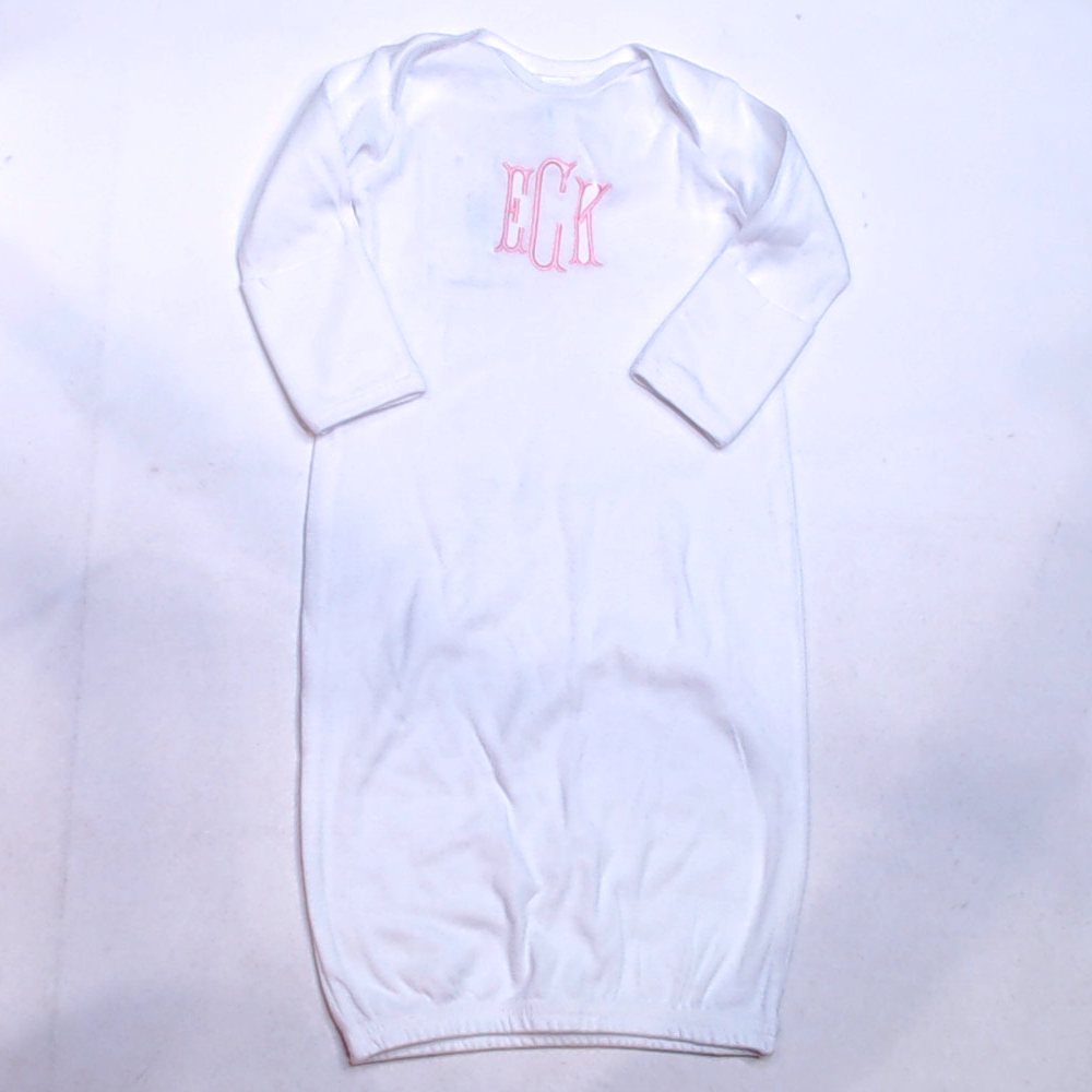 BLOOPER KIDS: Monogrammed Baby Layette Gown