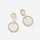 Monogrammed Cable Drop Earrings | Silver & Gold