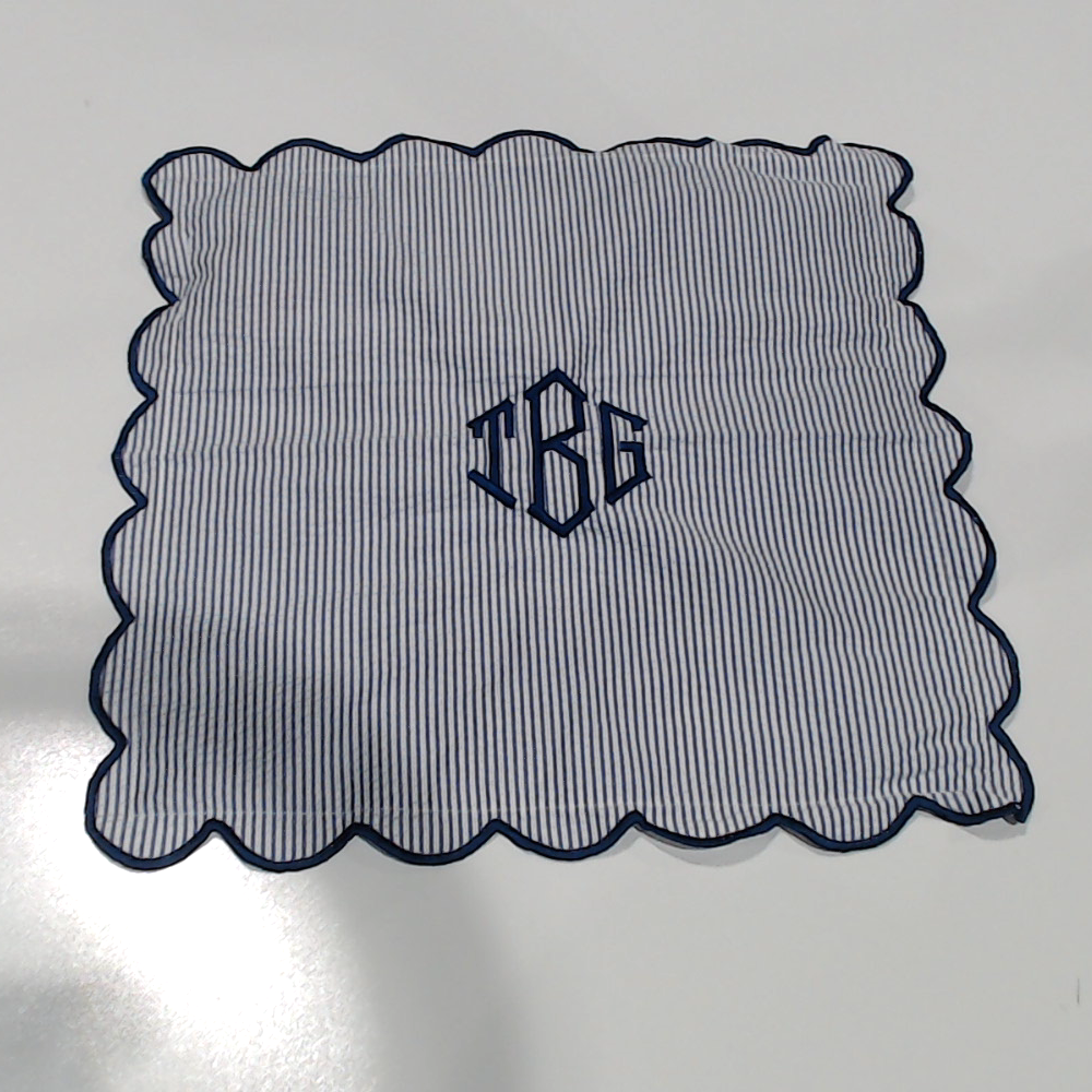 BLOOPER ACCESSORY: Monogrammed Scalloped Pillow Sham