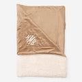 personalized sherpa blanket in brown