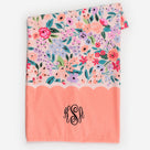 Monogrammed Beach Towel | Coral Floral