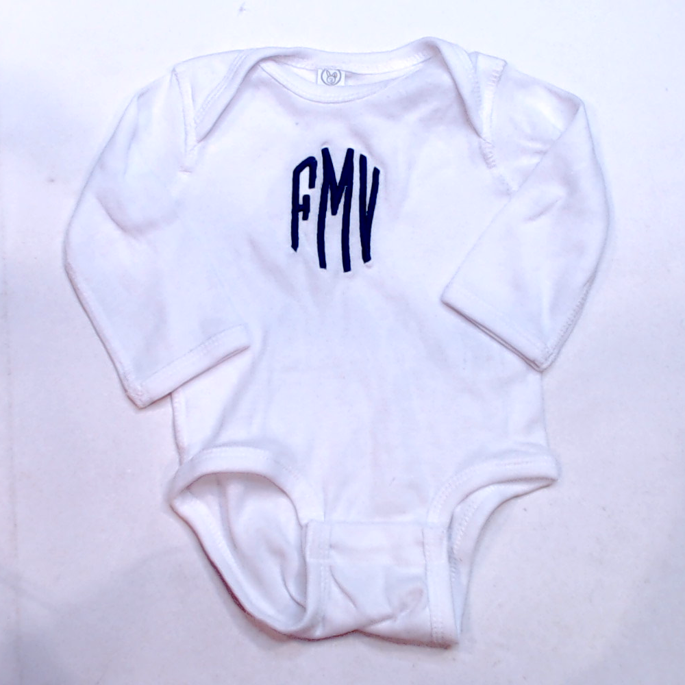 BLOOPER KIDS: Monogrammed Baby Long Sleeve Bodysuit