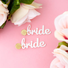 bride earrings with roses on pink