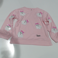 BLOOPER KIDS: Monogrammed Kids Sequin Ghost Sweatshirt