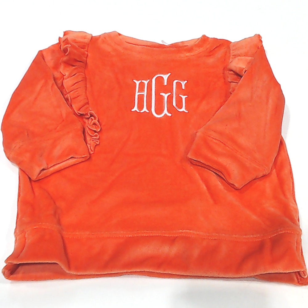 BLOOPER KIDS: Monogrammed Girls Softspun Ruffle Sweatshirt