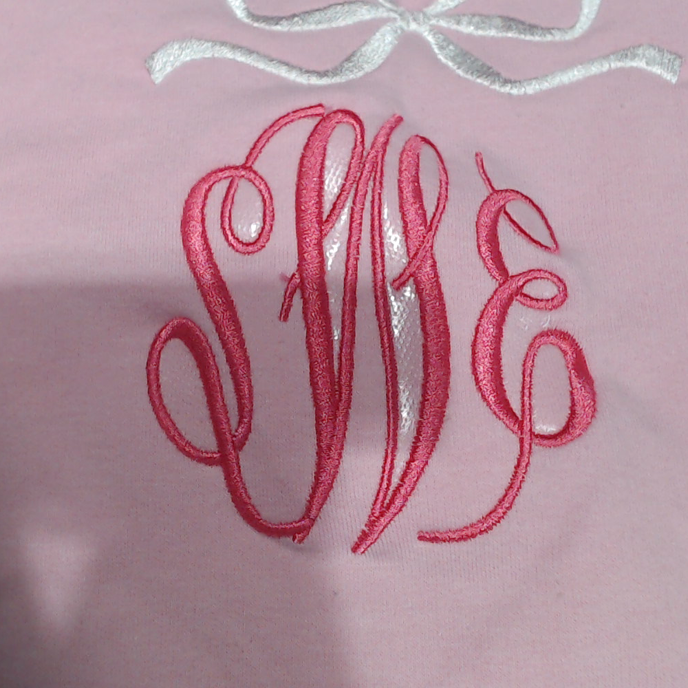 BLOOPER CLOTHING: Monogrammed Embroidered Bow Sweatshirt