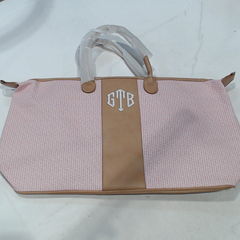 BLOOPER BAG: Monogrammed Seersucker Weekender