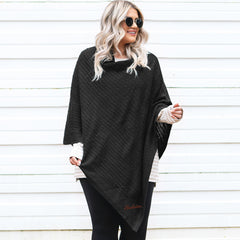 model wearing college of charleston poncho
