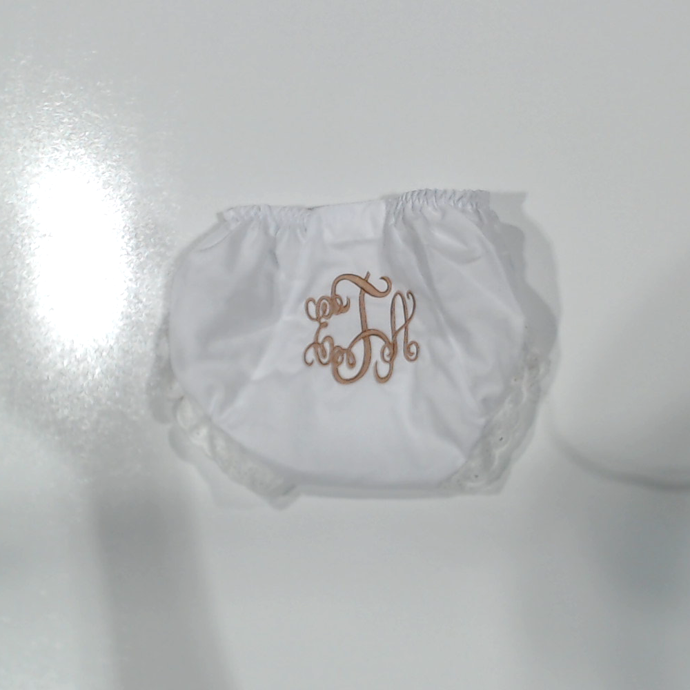 BLOOPER ACCESSORY: Monogrammed White Eyelet Baby Bloomers