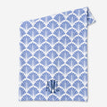 Monogrammed Beach Towel | Blue Shells