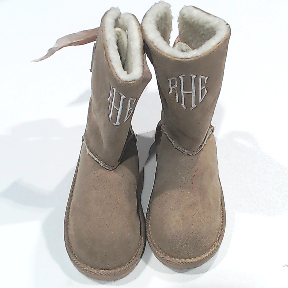 BLOOPER KIDS: Monogrammed Kids Sherpa Tie Booties