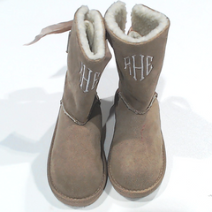 BLOOPER KIDS: Monogrammed Kids Sherpa Tie Booties